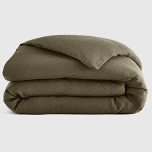 Quince European Linen Duvet Cover- King (Dusty Olive)